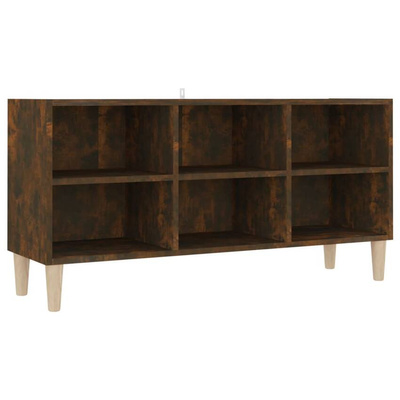 vidaXL Szafka pod TV, drewniane nóżki, przydymiony dąb, 103,5x30x50 cm