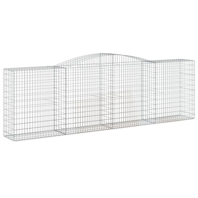 Kosze gabionowe, 2 szt, 400x50x120/140 cm, galwanizowane żelazo