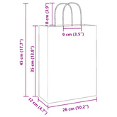 Torby papierowe 250 szt. z uchwytami Brązowe 26x12x35 cm