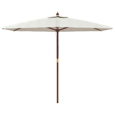 Parasol ogrodowy na drewnianym słupku, piaskowy, 299x240 cm