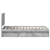Ramka łóżka Szary beton 90 x 190 cm Lite drewno sosnowe