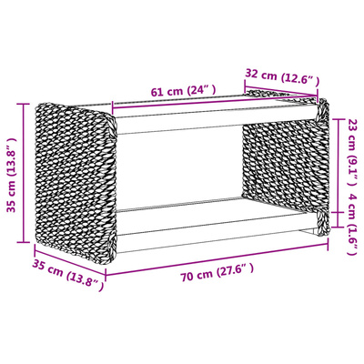 Stolik kawowy Naturalny 70 x 35 x 35 cm Lite drewno mahoniowe