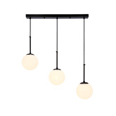 Pompei lampa wisząca czarny 3X40W E27 klosz biały 33-09609