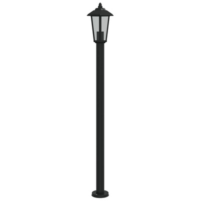 Lampa ogrodowa na słupku, czarna, 120 cm, stal nierdzewna