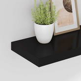 vidaXL Półki ścienne, 2 szt., czarne, 60x23,5x3,8 cm, MDF