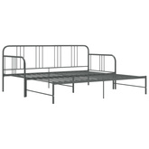 Sofa z wysuwaną ramą łóżka, szara, metalowa, 90x200 cm wariant 4