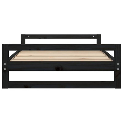 vidaXL Legowisko dla psa, czarne, 105,5x75,5x28 cm, drewno sosnowe