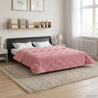 Zimowa Kołdra Różowy 200 x 220 cm Mikrofibra i Fleece Teddy
