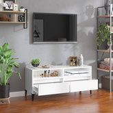 vidaXL Szafka pod TV, wysoki połysk, biała, 100x34,5x44,5 cm model standard
