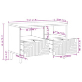 Szafka RTV Brązowa 70x33x46 cm Drewno lite Mango