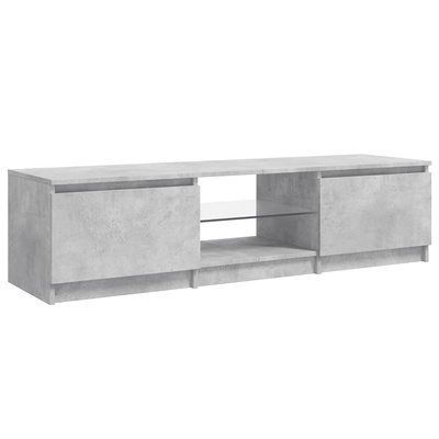 vidaXL Szafka pod TV z LED, szarość betonu, 140x40x35,5 cm