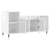 vidaXL Szafka pod TV, wysoki połysk, biała, 100x35x55 cm