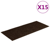 Maty na schody samoprzylepne 15 szt. 60x25 cm Brązowe prostokątne