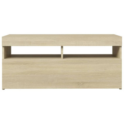 vidaXL Szafka pod TV z oświetleniem LED, dąb sonoma, 90x35x40 cm