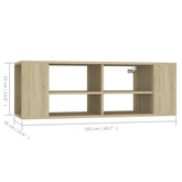 vidaXL Wisząca szafka pod TV, dąb sonoma, 102x35x35 cm