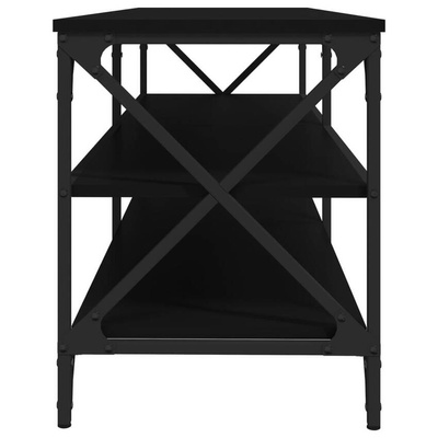 vidaXL Szafka pod TV, czarna, 140x40x50 cm, materiał drewnopochodny