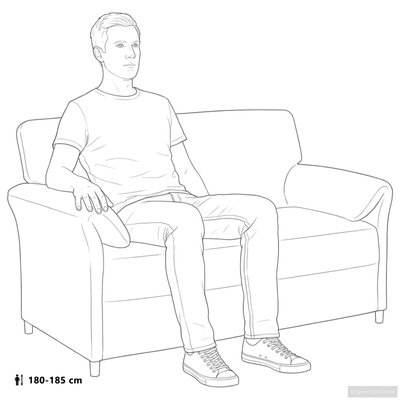 Sofa 100% poliester, metalowa rama, MDF, sklejka