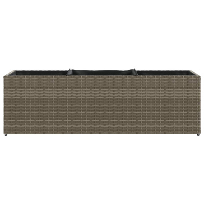Donica ogrodowa z 3 wkładami, szara, 105x30x32 cm, rattan PE