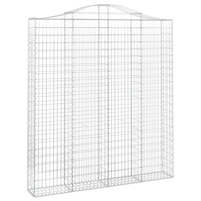 Kosze gabionowe, 2 szt, 200x30x220/240 cm, galwanizowane żelazo
