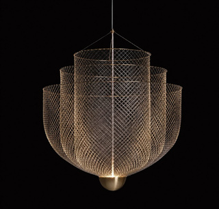 LAMPA WISZĄCA ILLUSION S45 ZŁOTA - LED, METAL ADANI AD131