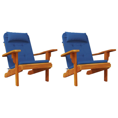 Poduszki na krzesła Gładki 2 pcs Niebieski 58 x 77 x 4,5 cm