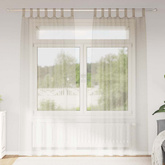 Firany Voile z zasłonami 2 pcs piaskowy 245 x 140 cm Poliester