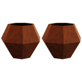 Donica 2 pcs Rdzawy 75 x 75 x 60 cm