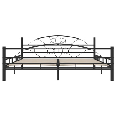Rama łóżka, czarna, stalowa, 180 x 200 cm