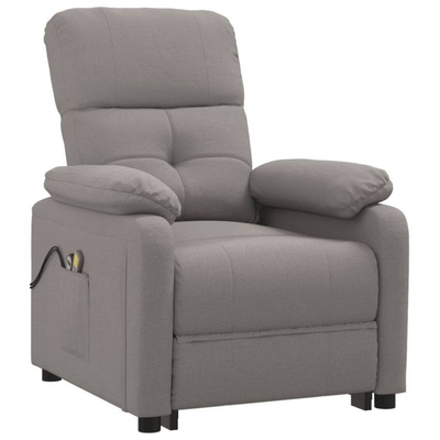 vidaXL Elektryczny fotel masujący, taupe, tkanina