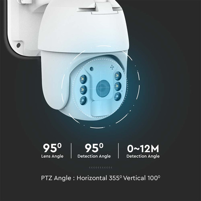 1080P Kamera zewnętrzna WiFi SMART z panelem solarnym / Sensor / IP65 / biała