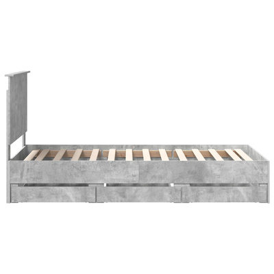 Ramka łóżka Betonowy szary 90 x 200 cm Drewno inżynieryjne
