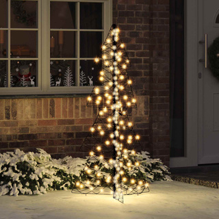 Choinka z 160 diodami LED Ciepła biel 150 cm rattan