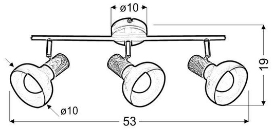 Lampa sufitowa wisząca listwa 3xE14 biały PUERTO 93-62673
