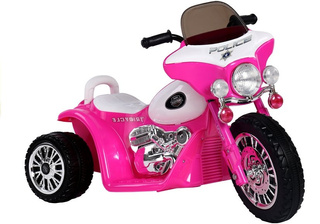 Motor na Akumulator Trójkołowy JT568 Policja Dla Dzieci LED Ciemnoróżowy