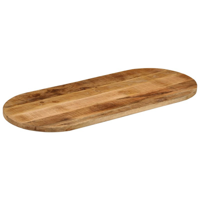 Blat stołu, 120x60x2,5 cm, owalny, surowe drewno mango