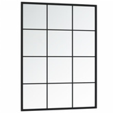 Lustro ścienne, czarne, 80 x 60 cm, metal