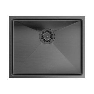 Quadron | ANTHONY | stalowy zlewozmywak kuchenny GRAFIT PVD | wymiary: 54 x 44 x 19 cm | 1-komorowy wpuszczany | podbudowa szafki: od 60 cm