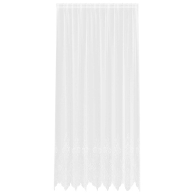 Firanka Koronkowa z zasłonami Biały 300 x 200 cm Poliester