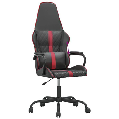 vidaXL Fotel gamingowy, czarno-bordowy, sztuczna skóra model standard
