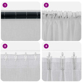 Firany Voile 2 pcs Jasnoszary 140 x 140 cm Poliester