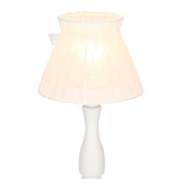 Lampka nocna Zefir biała z abażurem klasyczna E27 40W