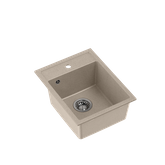JOHNNY 90 GraniteQ zlewozmywak granitowy river sand (beżowy) 1-komorowy z/o (39x50x20), z syfonem stal szlachetna