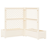 Duża doniczka z trelą 2 pcs Biały 143 x 143 x 133,5 cm PP