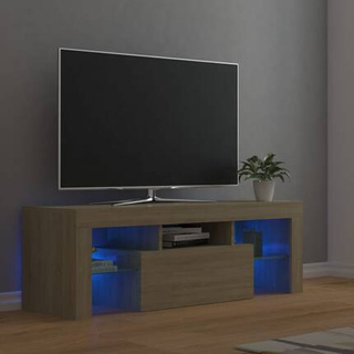 vidaXL Szafka pod TV z oświetleniem LED, dąb sonoma, 120x35x40 cm wariant 4