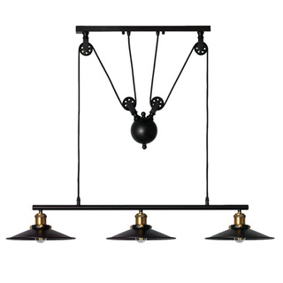 Lampa Wisząca Retro Czarna Abruzzo Monte 3xE27