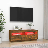 vidaXL Szafka pod TV z oświetleniem LED, przydymiony dąb, 100x35x40 cm
