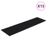 Maty na schody samoprzylepne 15 szt. 76x20 cm czarne prostokątne