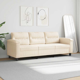 3-osobowa sofa, beżowy, 180 cm, tapicerowana mikrofibrą