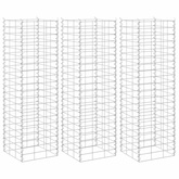 Wysokie donice gabionowe, 3 szt., 30x30x100 cm, żelazo