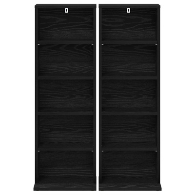 Kabinet na płyty CD 2 szt. Czarny dąb 33 x 23,5 x 97,5 cm
